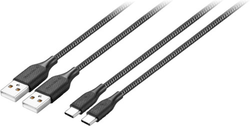 Insignia™ - 4' USB-C to USB-A Charge-and-Sync Cable (2 Pack) - Charcoal