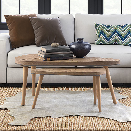 Adore Decor Ivey Coffee Table, Set of 2, Beige