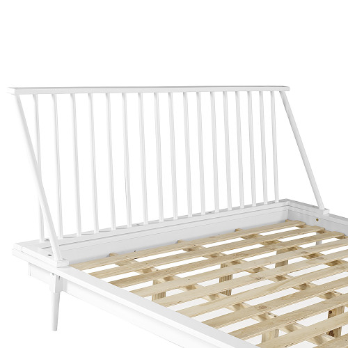 Walker Edison - Boho Wood Queen Spindle Bed - White