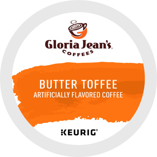 Gloria Jean's Butter Toffee Keurig Single-Serve K-Cup Pods, Medium Roast Coffee, 24 Count