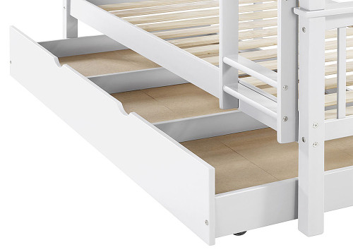 Walker Edison - Solid Wood Twin Trundle Bed - White