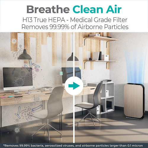 Alen - BreatheSmart 45i 800Sq. Ft., True HEPA Air Purifier - Weathered Gray