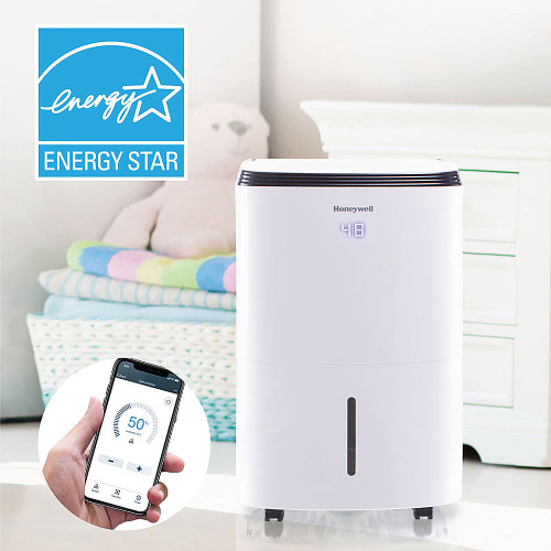 Honeywell - Smart Wi-Fi Energy Star Dehumidifier for Medium Basement & Room Up to 3000 Sq. Ft. - White