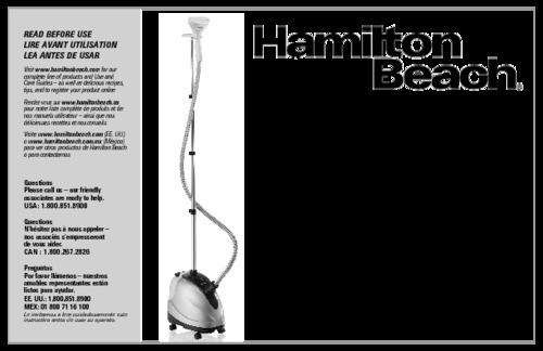 Hamilton Beach - Full-Size 90 Minute Garment Steamer - WHITE