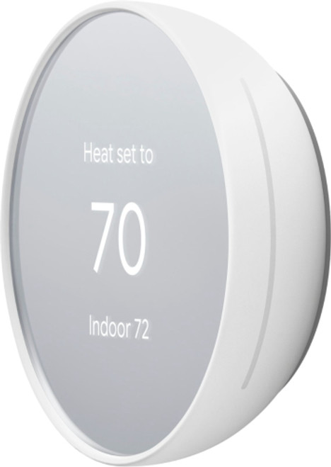 Google - Geek Squad Certified Refurbished Nest Smart Programmable Wi-Fi Thermostat - Snow