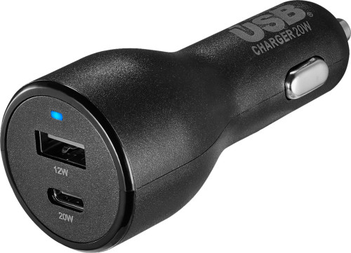 Best Buy essentials™ - 32 W Vehicle Charger with 1 USB-C & 1 USB Port - Black