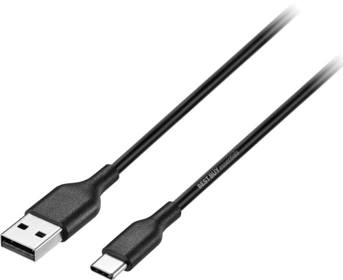 Best Buy essentials™ - 3' USB-C to USB Charge-and-Sync Cable - Black
