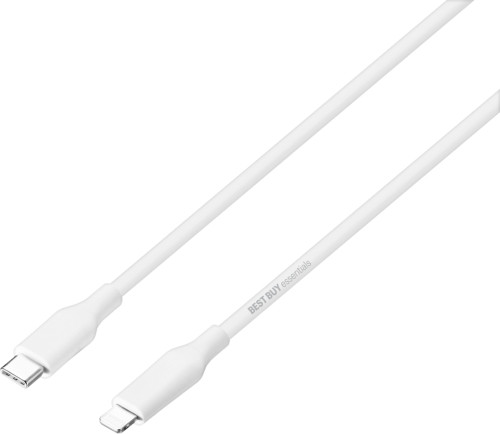 Best Buy essentials™ - 9’ Lightning to USB-C Charge-and-Sync Cable - White