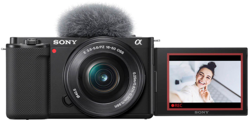 Sony - Alpha ZV-E10 APS Interchangeable Lens Mirrorless Vlog Camera Kit with Lens - Black