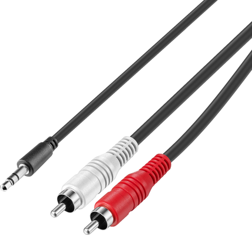 Best Buy essentials™ - 6' 3.5 mm to Stereo Audio RCA Cable - Black