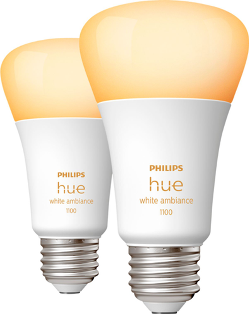 Philips - Hue White Ambaice A19 Bluetooth 75W Smart LED Bulbs (2-pack)