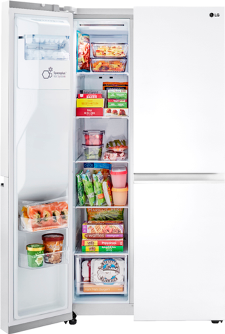 LG - 27.2 cu ft Side by Side Refrigerator with SpacePlus Ice - Smooth White