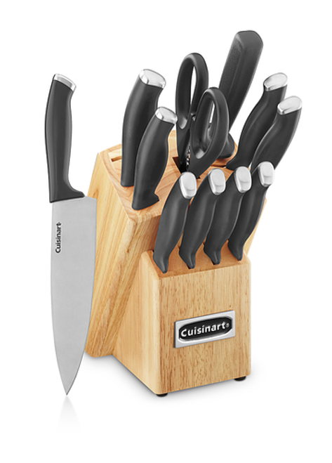 Cuisinart - 12 PC Black & Stainless Steel Cutlery Block Set - ColorPro Collection - Black