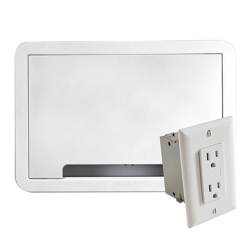 Sanus  9" TV Media In-Wall Box W/ Power Supply Kit - White