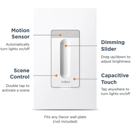 Brilliant Home Technology - Smart Dimmer Switch - White