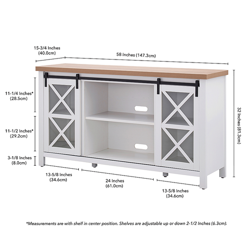 Camden&Wells - Clementine 58" TV Stand - White/Golden Oak