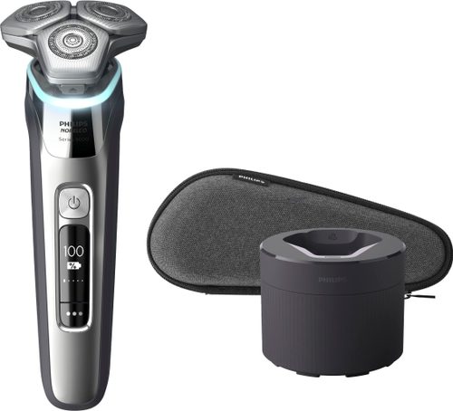 Philips Norelco 9500 Rechargeable Wet & Dry Electric Shaver with Quick Clean, Travel Case, Pop up Trimmer - Silver