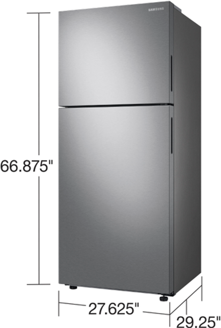 Samsung - 15.6 cu. ft. Top Freezer Refrigerator with All-Around Cooling - Stainless Steel