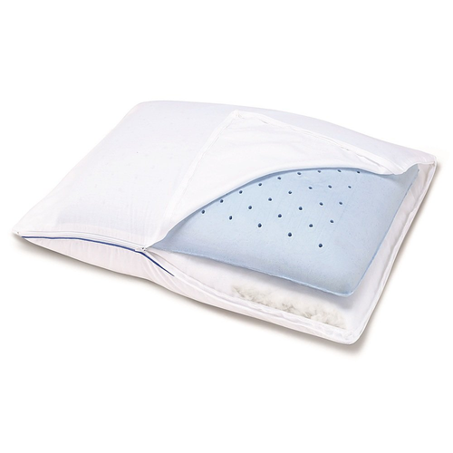 Sleep Innovations - 2-in-1 Ventilated Gel Memory Foam King Pillow - White