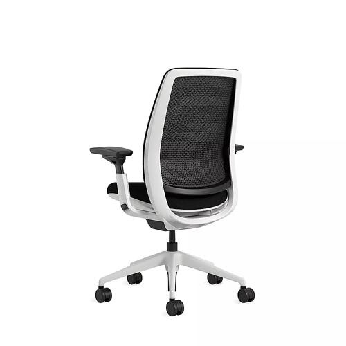 Steelcase Series 2 3D Airback Chair with Seagull Frame in Onyx Fabric and Licorice Mesh with Hard Floor Casters