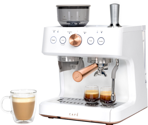 Café - Bellissimo Espresso Machine with 15 bars of pressure, Milk Frother and Built-In Wi-Fi - Matte White