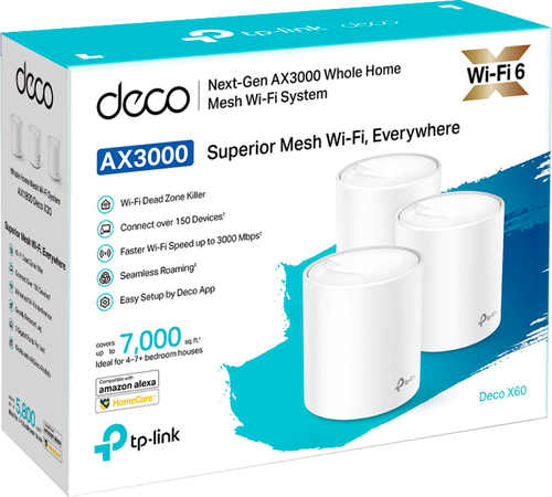 TP-Link - Deco AX3000 (3-pack) Whole Home Mesh Wi-Fi 6 System - White