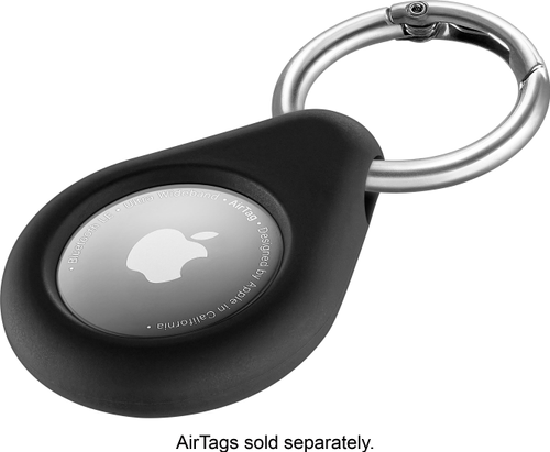 Insignia™ - Key Ring Case for Apple AirTag (4-Pack) - Black