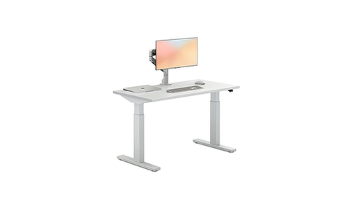 Steelcase - Migration SE Height Adjustable Desk in Arctic White Laminate with Platinum Solid Base, 23x46