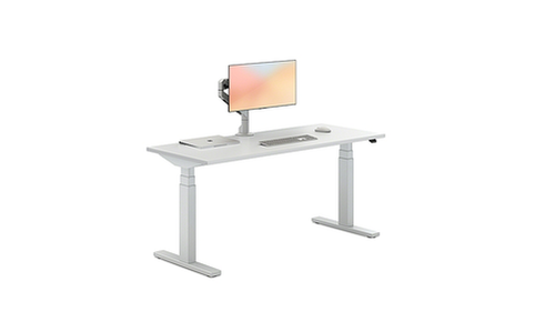 Steelcase - Migration SE Height Adjustable Desk in Arctic White Laminate with Platinum Solid Base, 29x58