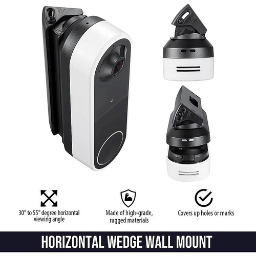 Wasserstein - Horizontal Wedge Wall Mount for Arlo Essential Wire-Free Video Doorbell - Black