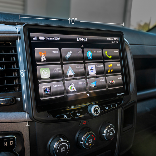 Stinger - Stereo Replacement System with 10” Touchscreen for Select 2013-2021 RAM Trucks - Black