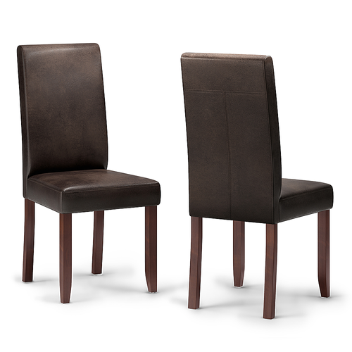 Simpli Home - Acadian Parson Dining Chair (Set of 2) - Distressed Brown