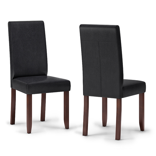 Simpli Home - Acadian Parson Dining Chair (Set of 2) - Distressed Black