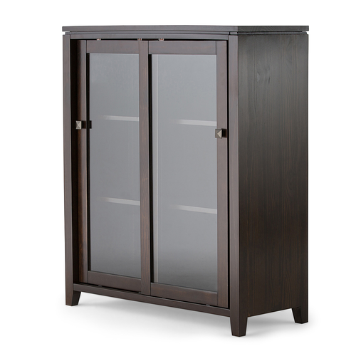 Simpli Home - Cosmopolitan Medium Storage Cabinet - Mahogany Brown