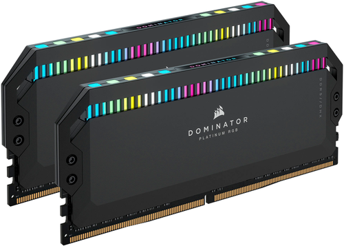 CORSAIR - DOMINATOR PLATINUM RGB 64GB (2PK x 32GB) 5200MHz DDR5 C40 DESKTOP - Black