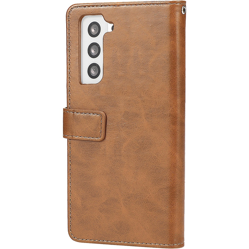 SaharaCase - Folio Wallet Case for Samsung Galaxy S22 - Brown