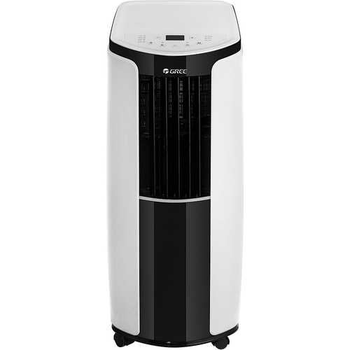 Gree - 5,000 BTU Portable Air Conditioner with Remote Control | AC for Rooms up to 150 Sq.Ft | Wheels | Dehumidifer - White/Black