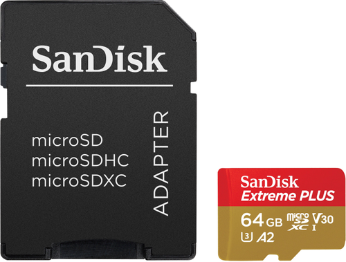 SanDisk - Extreme PLUS 64GB microSDXC UHS-I Memory Card
