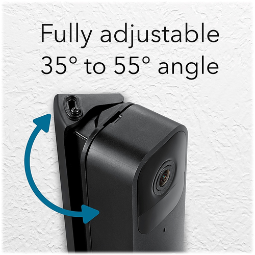Wasserstein - Horizontal Adjustable Angle Mount and Wall Plate for Blink Video Doorbell - Black