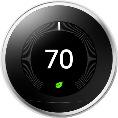 Google - Nest Learning Smart Wifi Thermostat - Polished Steel