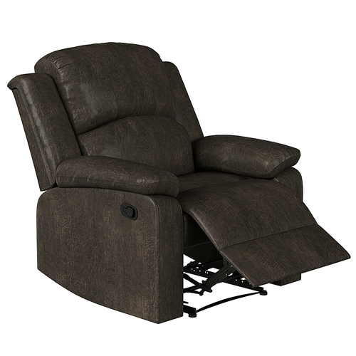 Relax A Lounger Dorian Recliner in Faux Leather - Dark Brown