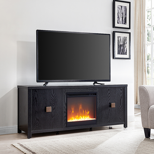 Camden&Wells - Juniper Crystal Fireplace TV Stand for TVs up to 65" - Black