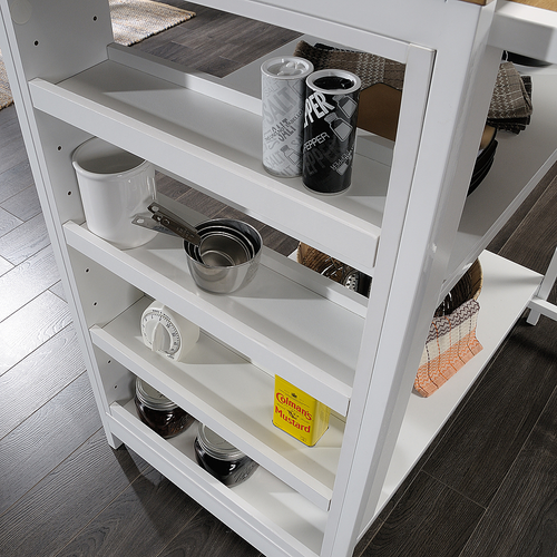 Sauder - Kitchen Island Baltic Oak/white cart - White