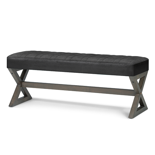 Simpli Home - Salinger Large Ottoman Bench - Distressed Black