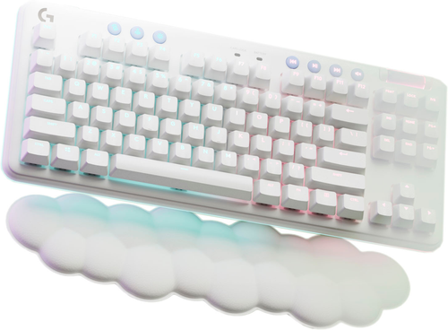 Logitech - G715 TKL Wireless Mechanical Clicky Switch Gaming Keyboard for PC/Mac with Palm Rest Included - White Mist