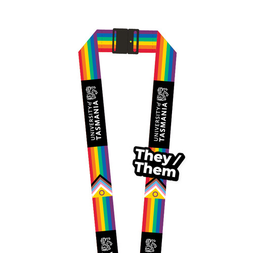 Pride Lanyard and Pronoun Pin