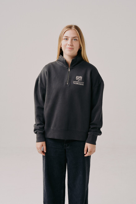 Women's Relaxed Half Zip - Charcoal