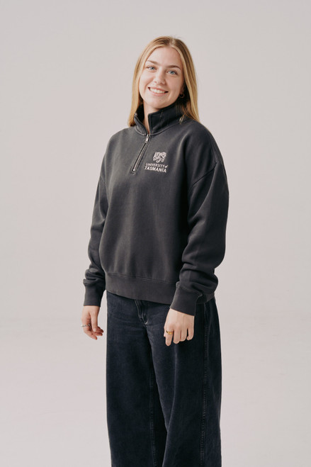 Women's Relaxed Half Zip - Charcoal
