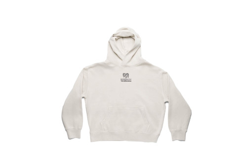 Women's Relaxed Hoodie with Small Logo - Bone