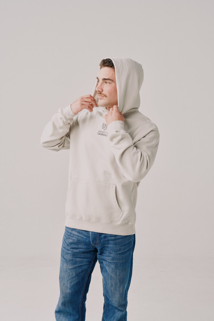 Men's Relaxed Hoodie with small logo - Bone